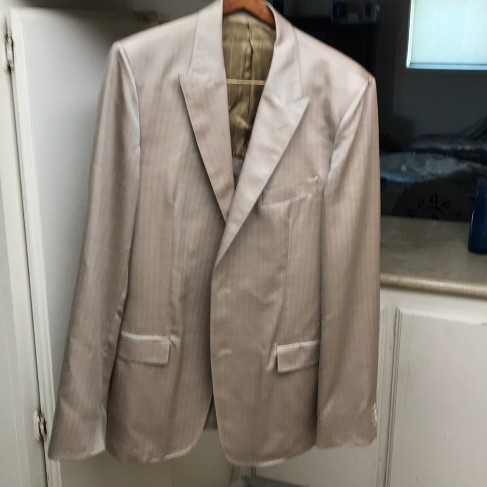Versace silk wool sports coat peak lapel 2 button